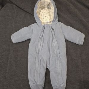 Topomini Soft Blue Hooded Baby Footie